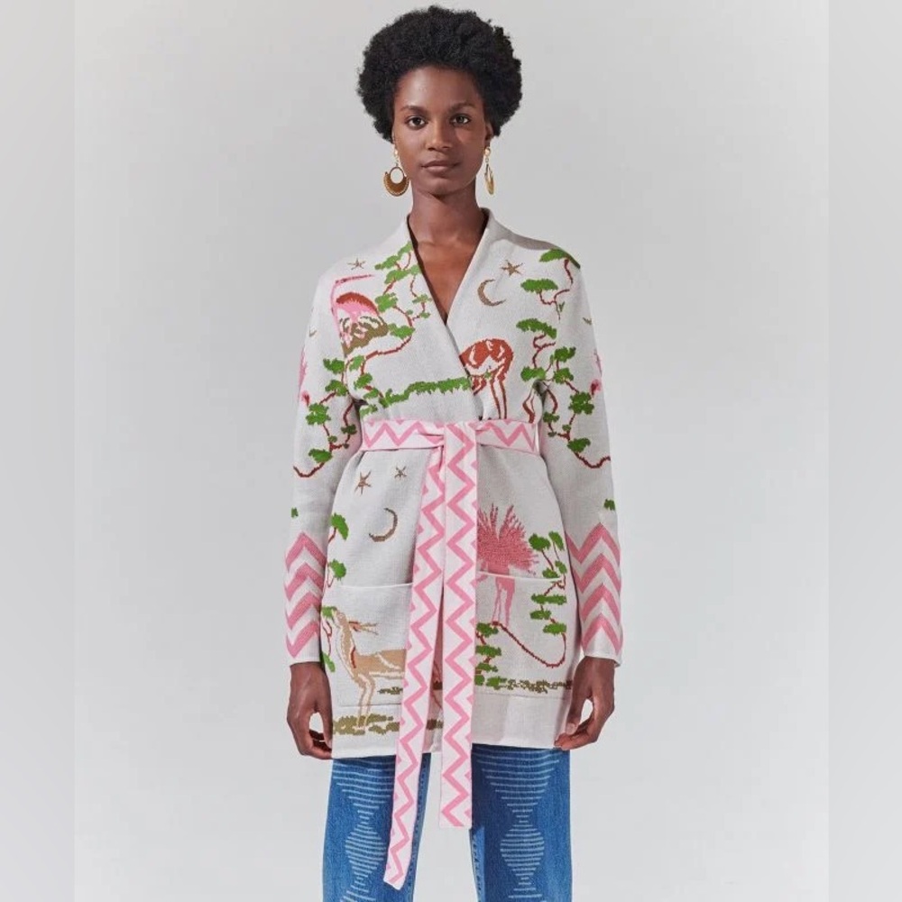 🎄 Hayley Menzies Memories of Utopia Cotton Jacquard Cardigan